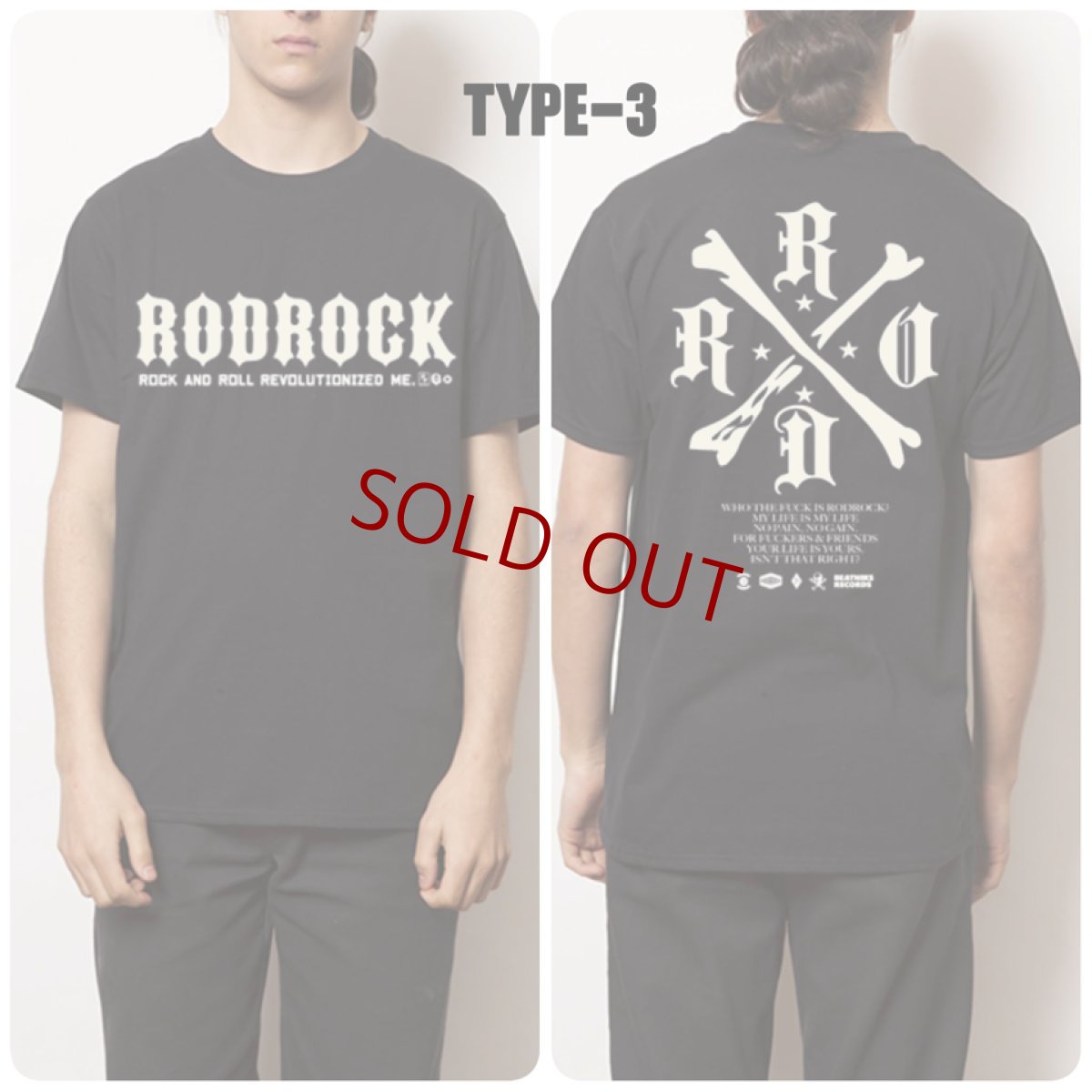 画像2: 完成品【受注生産】RODROCK TEE 2025 SUMMER：TYPE-3 / BLACK (2)
