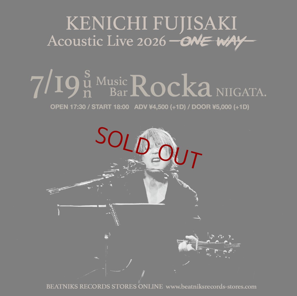 画像1: KENICHI FUJISAKI Acoustic Live 2026 -ONE WAY- 7/19 新潟Rocka 前売チケット (1)