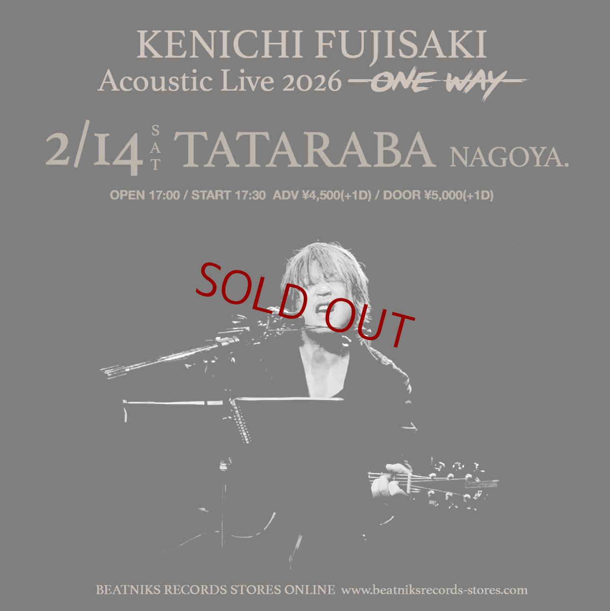 画像1: KENICHI FUJISAKI Acoustic Live 2026 -ONE WAY- 2/14 名古屋 鑪ら場 前売チケット (1)