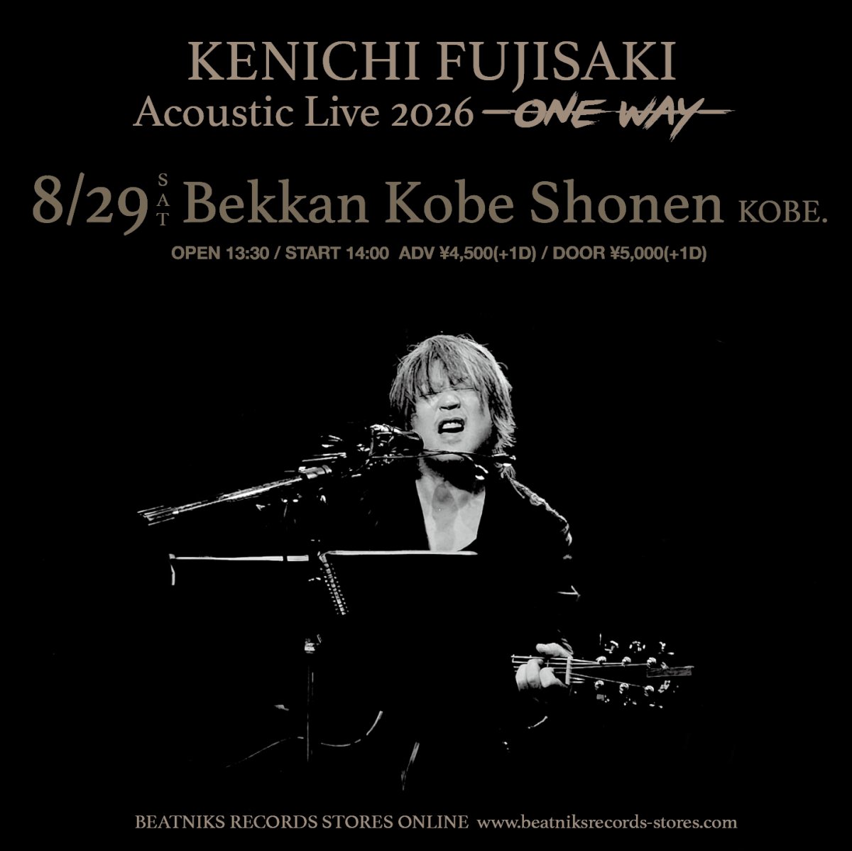 画像1: KENICHI FUJISAKI Acoustic Live 2026 -ONE WAY- 8/29 神戸 別館神戸少年 前売チケット (1)