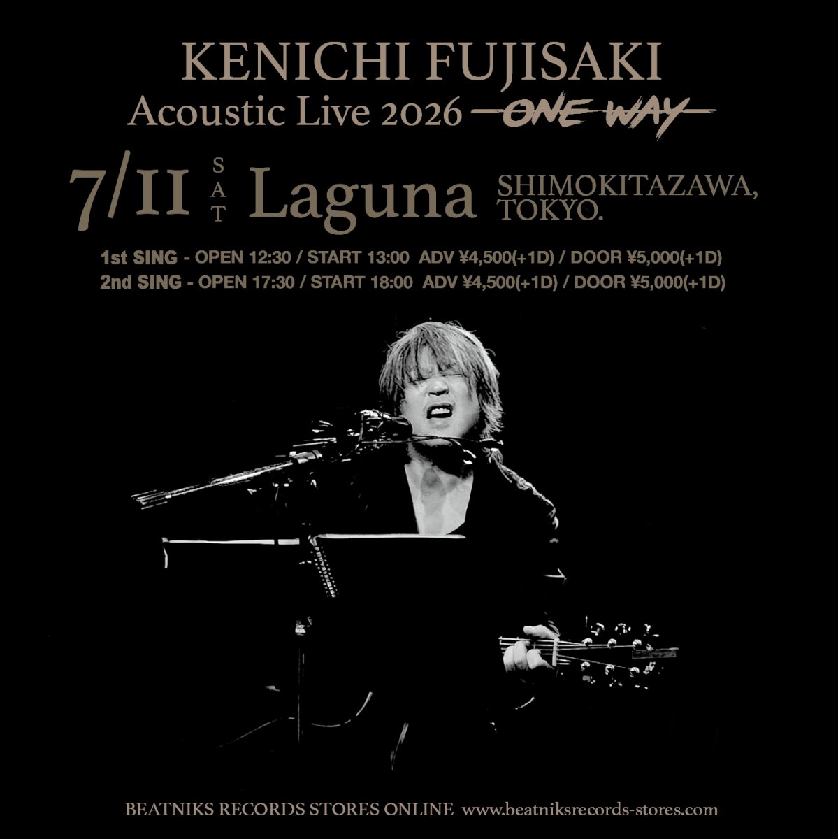 画像1: KENICHI FUJISAKI Acoustic Live 2026 -ONE WAY- 7/11 東京 Laguna 前売チケット (1)