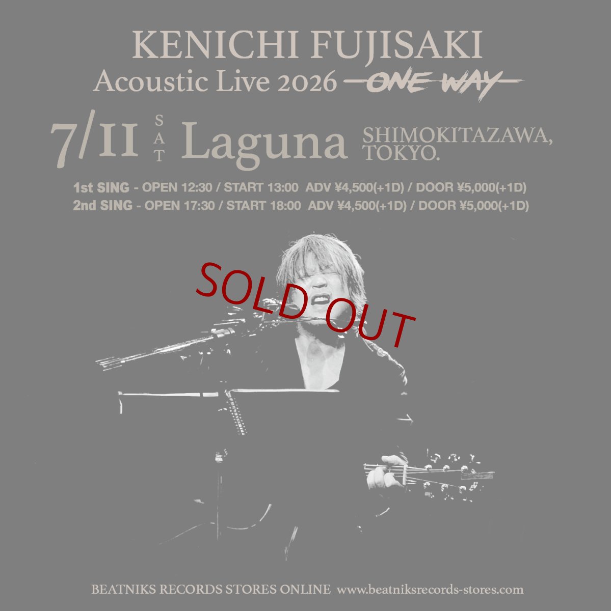 画像1: KENICHI FUJISAKI Acoustic Live 2026 -ONE WAY- 7/11 東京 Laguna 前売チケット (1)