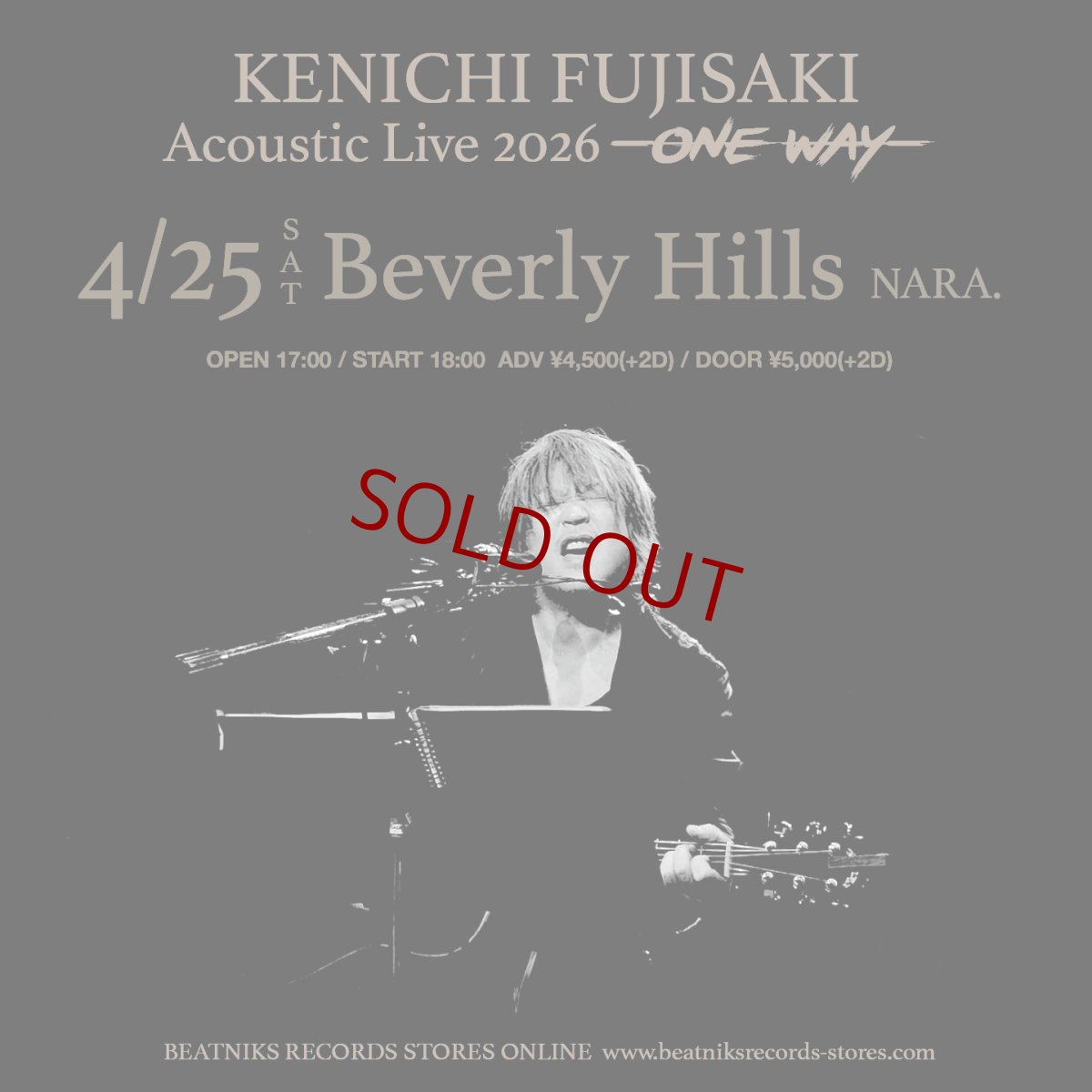 画像1: KENICHI FUJISAKI Acoustic Live 2026 -ONE WAY- 4/25 奈良Beverly Hills 前売チケット (1)