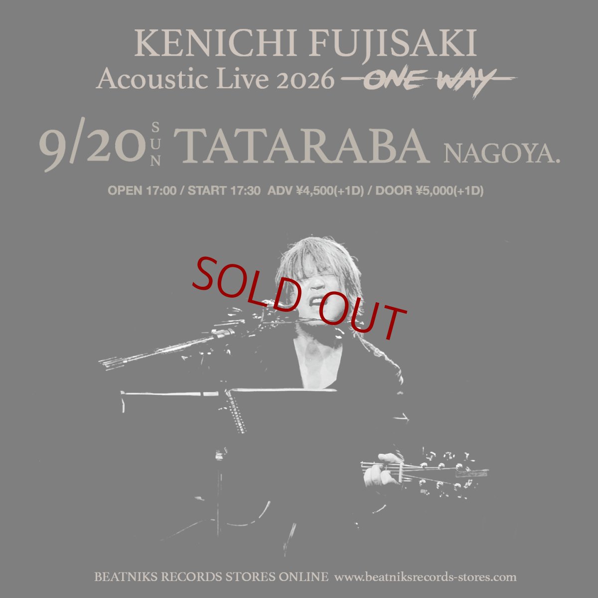 画像1: KENICHI FUJISAKI Acoustic Live 2026 -ONE WAY- 9/20 名古屋 鑪ら場 前売チケット (1)