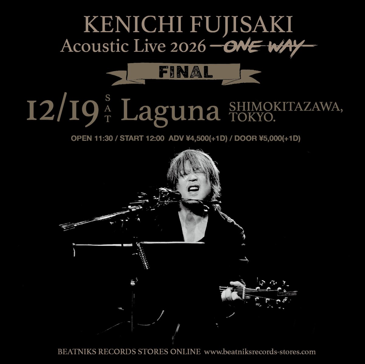 画像1: KENICHI FUJISAKI Acoustic Live 2026 -ONE WAY- [FINAL] 12/19 東京 Laguna 前売チケット (1)